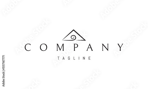 A vector logo featuring an abstract image a mountain with a wave flowing at its base, symbolizing strength and fluidity.