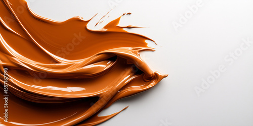 3d fluid liquid oil paint wave marble design in warm tones of amber, orange, and white, paint splash again black background	