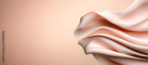 abstract purple and pink silk fabric with flowing curves, design against light background	