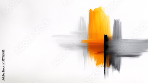 watercolor abstract paint splash, yellow,  black background