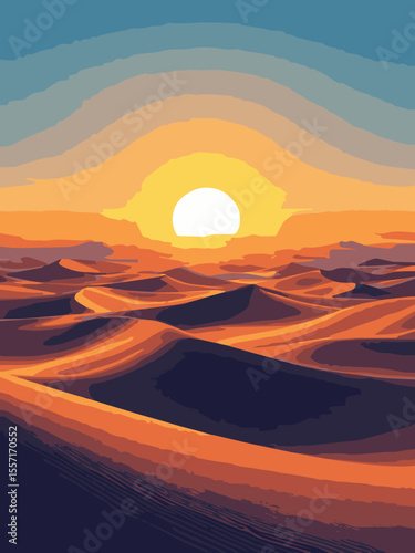 sunset over the desert