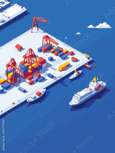 ship on the sea port