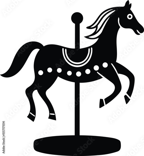 Carousel Horse Silhouette A Nostalgic Icon of Childhood Fun and Whimsy
