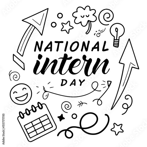 NATIONAL INTERN DAY vector illustration