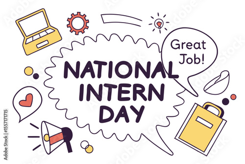 NATIONAL INTERN DAY vector illustration