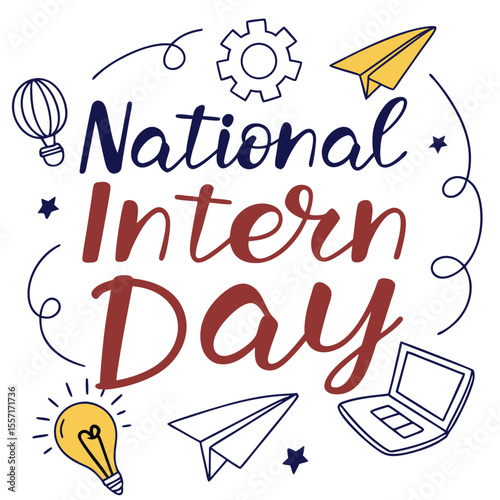 NATIONAL INTERN DAY vector illustration