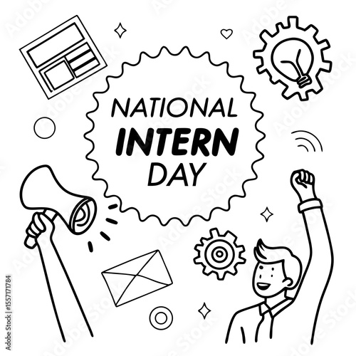 NATIONAL INTERN DAY vector illustration