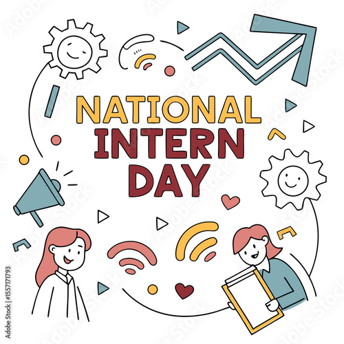 NATIONAL INTERN DAY vector illustration