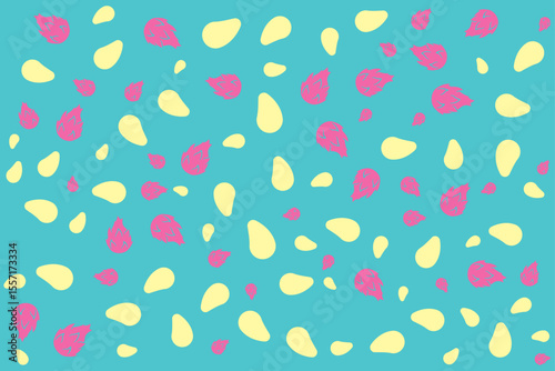 Pink Dragon fruit, Pitaya, Yellow Mango seamless background texture, freshness fruit and drink, gift, present box paper, backdrop