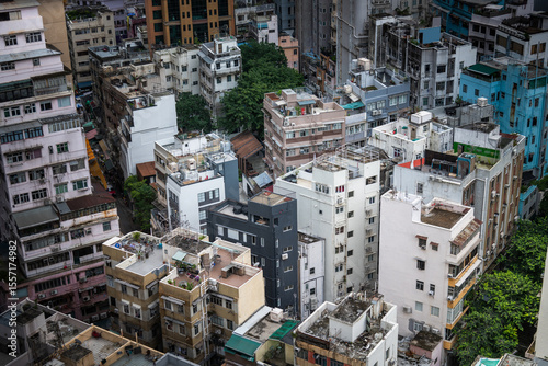 Crowded residential buildings in Hong Kong
