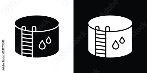 Water tank icon. Black Silhouette. Graphic illustration.