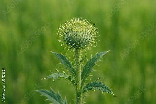 Detailed view of a spiky plant in the wild