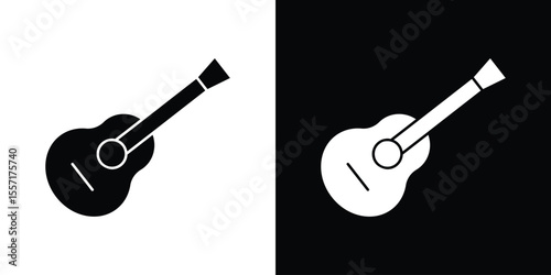 Ukulele icon. Black Silhouette. Graphic illustration.