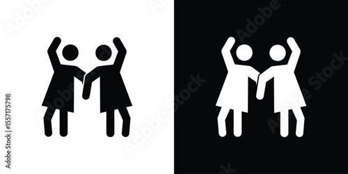 Twin icon. Black Silhouette. Graphic illustration.