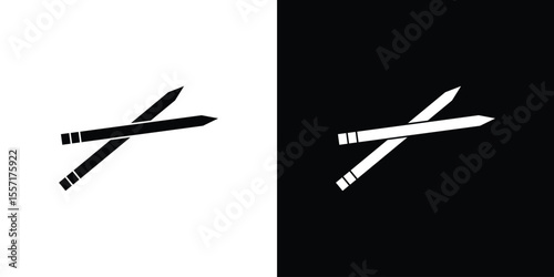 Toothpick icon. Black Silhouette. Graphic illustration.