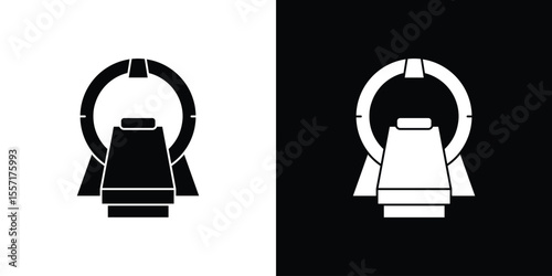 Tomography icon. Black Silhouette. Graphic illustration.