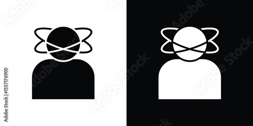Stress icon. Black Silhouette. Graphic illustration.