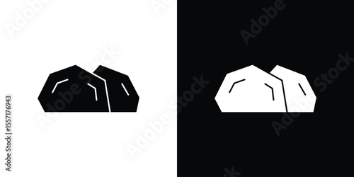 Stone icon. Black Silhouette. Graphic illustration.