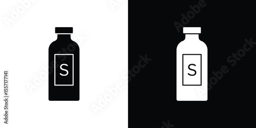 Solvent icon. Black Silhouette. Graphic illustration.