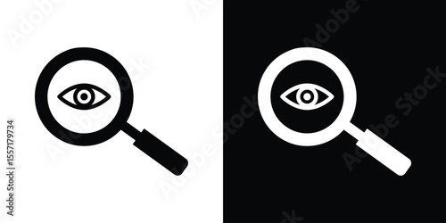 Investigation icon. Black Silhouette. Graphic illustration.