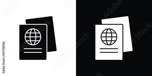 Immigration icon. Black Silhouette. Graphic illustration.