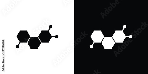 Hormones icon. Black Silhouette. Graphic illustration.