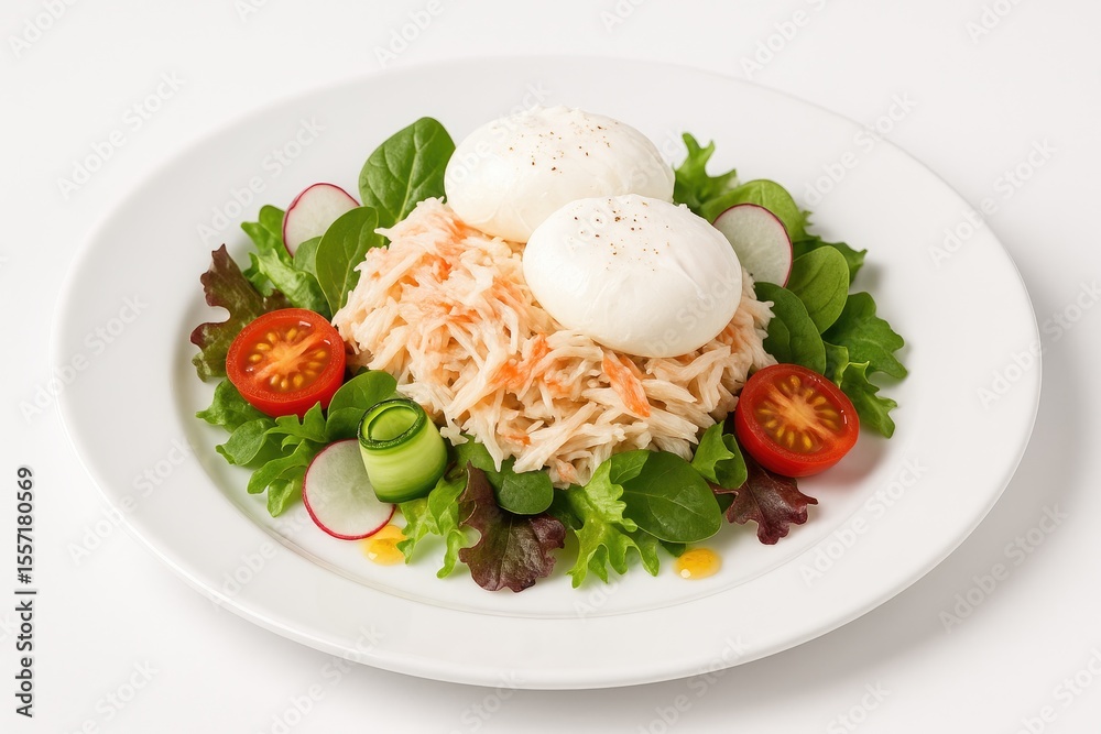 Crab and Poached Egg Salad Delight Crab and Poached Egg Salad Delight