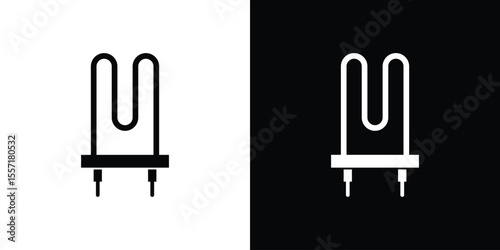 Heating element icon. Black Silhouette. Graphic illustration.