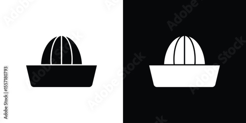 Hand Juicer icon. Black Silhouette. Graphic illustration.