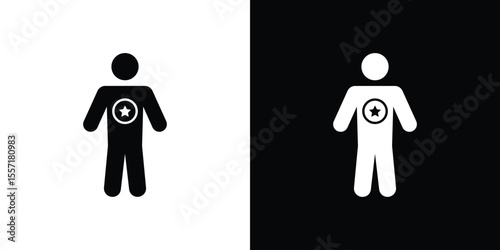 Good human icon. Black Silhouette. Graphic illustration.