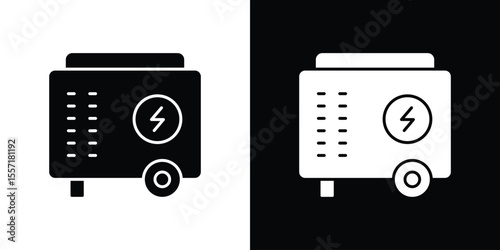 Generator icon. Black Silhouette. Graphic illustration.