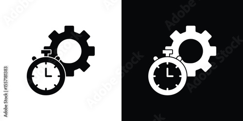 Productivity icon. Black Silhouette. Graphic illustration.