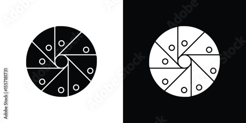 Perpetual motion icon. Black Silhouette. Graphic illustration.
