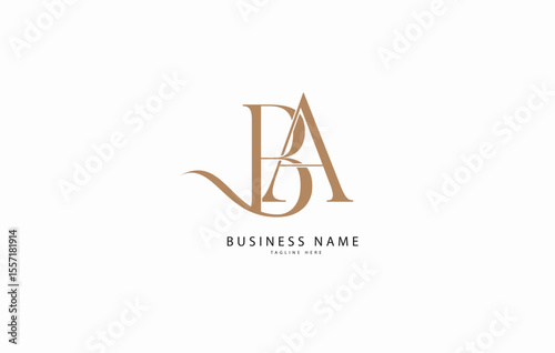 BA, AB, Initial monogram letter alphabet logo