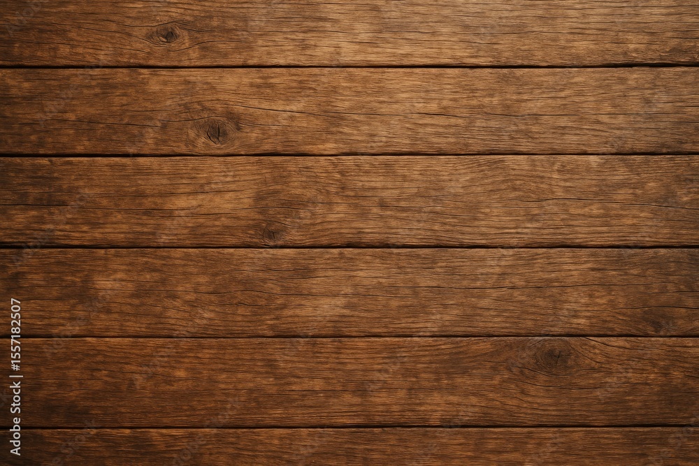Fototapeta premium Close-up of vintage wooden surface showcasing natural grain and warm hues, ideal for backgrounds, signage, or design elements. Top-down perspective.