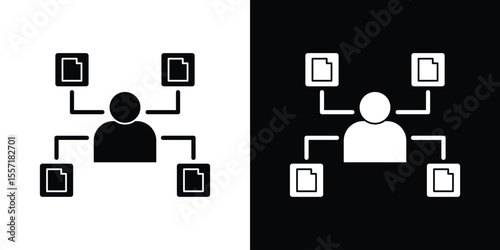 Multitask icon. Black Silhouette. Graphic illustration.