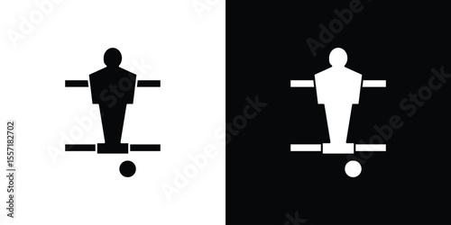 Foosball icon. Black Silhouette. Graphic illustration.