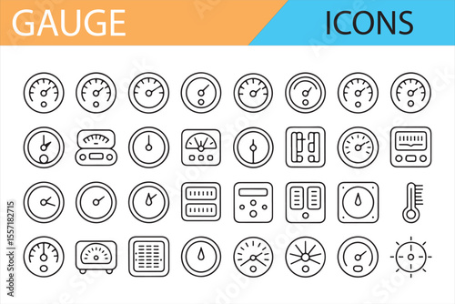 Icons for Measuring Systems, Gauges, and Instruments in Industry