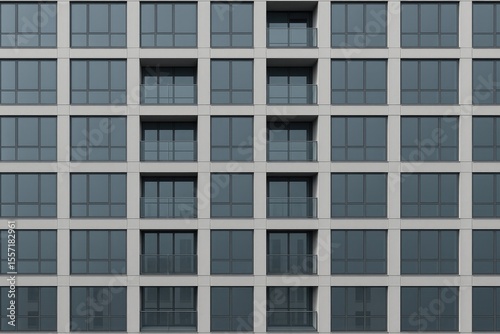 Contemporary urban architecture featuring sleek glass facades and balcony designs in a bustling district