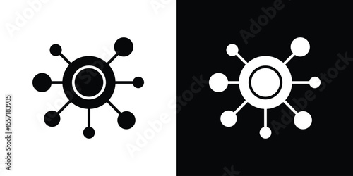 Decentralized icon. Black Silhouette. Graphic illustration.