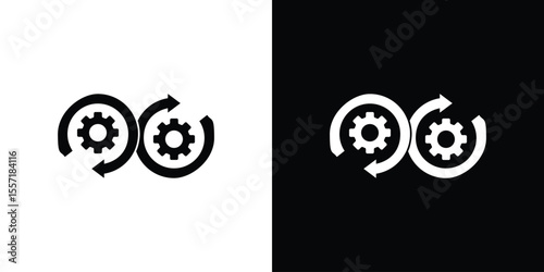 Devops icon. Black Silhouette. Graphic illustration.