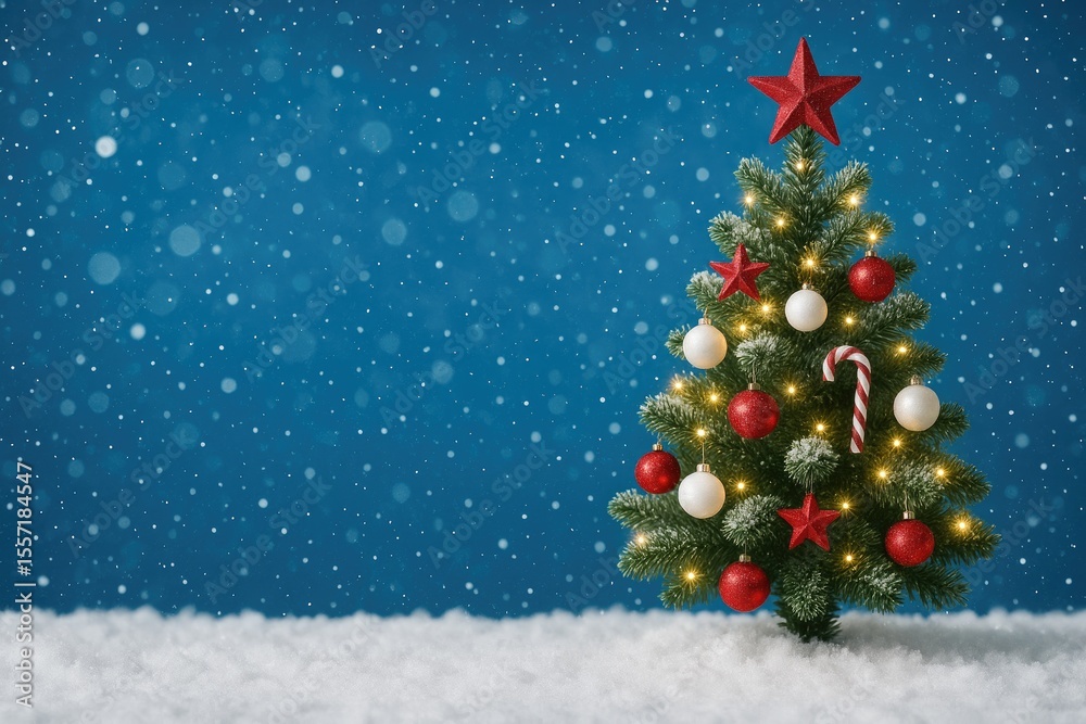 Obraz premium Festive holiday season with snowy ornaments