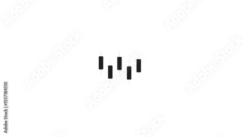 Abstract simple bar chart line Icon isolated, business graph chart stock icon simple on white background.