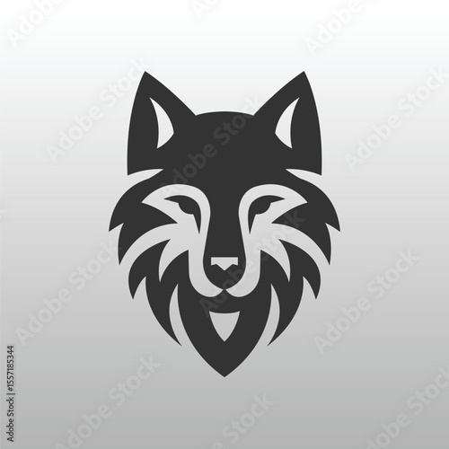 Geometric Stylized Cat Head Logo Design