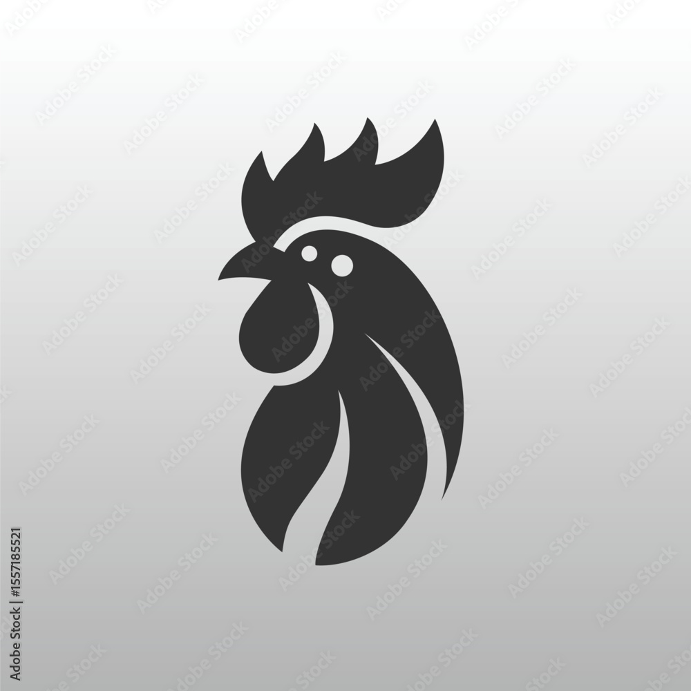 Obraz premium Modern Stylized Chicken Head Logo Design