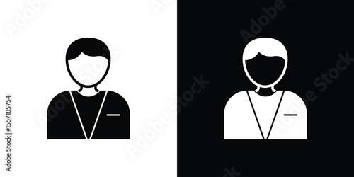 Cashier icon. Black Silhouette. Graphic illustration.