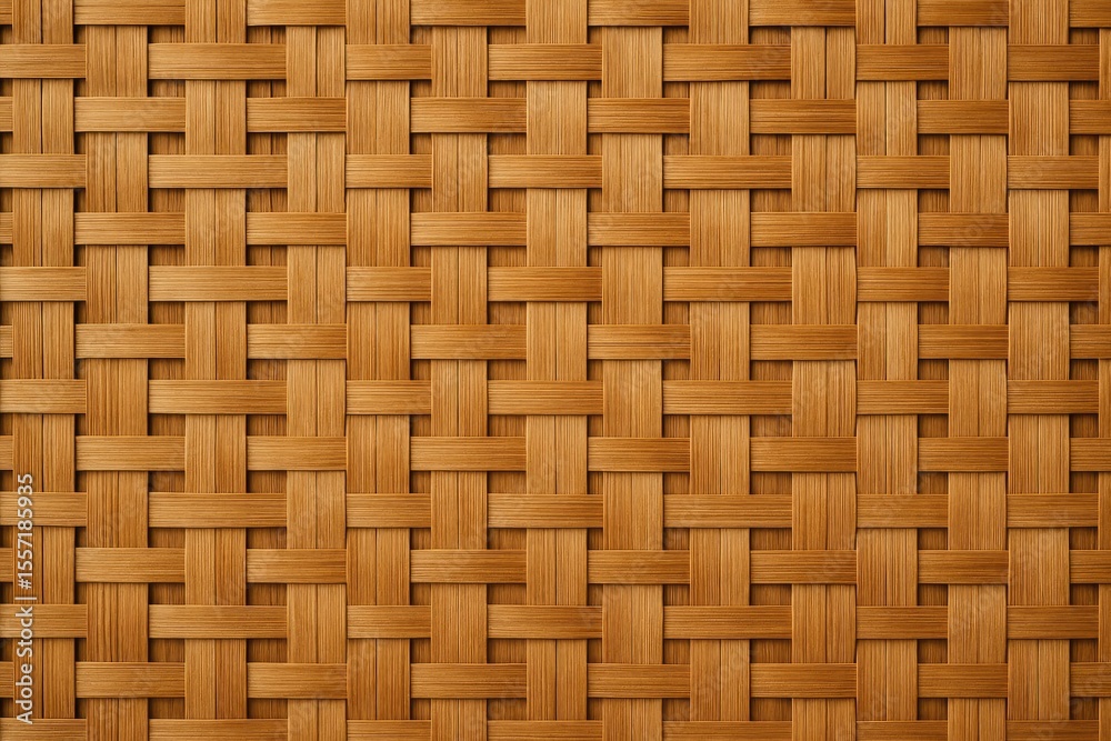 Detailed view of a brown woven bamboo surface Detailed view of a brown woven bamboo surface
