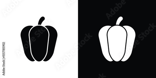 Capsicum icon. Black Silhouette. Graphic illustration.