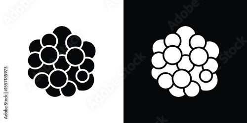 Cancer icon. Black Silhouette. Graphic illustration.