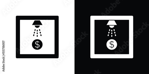 Business incubator icon. Black Silhouette. Graphic illustration.